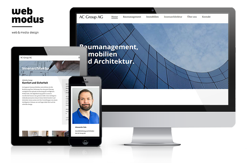 Webdesign Schwyz Referenz AC Group AG Baumanagement Lachen Schwyz Neue Homepage